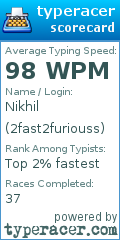 Scorecard for user 2fast2furiouss