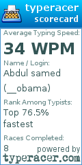 Scorecard for user __obama