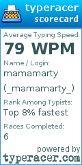 Scorecard for user _mamamarty_