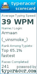 Scorecard for user _vinsmoke_