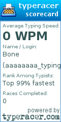 Scorecard for user aaaaaaaa_typing