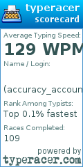 Scorecard for user accuracy_account