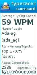 Scorecard for user ada_ag
