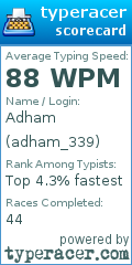 Scorecard for user adham_339