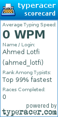 Scorecard for user ahmed_lotfi