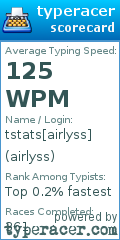 Scorecard for user airlyss