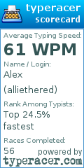 Scorecard for user alliethered