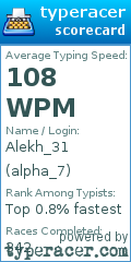 Scorecard for user alpha_7