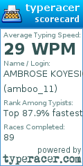 Scorecard for user amboo_11