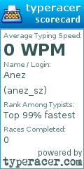 Scorecard for user anez_sz