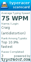 Scorecard for user antidistortion