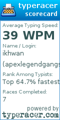 Scorecard for user apexlegendgangsta