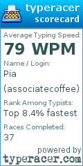 Scorecard for user associatecoffee