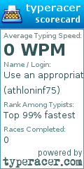 Scorecard for user athloninf75