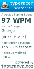 Scorecard for user ausp1c1ous