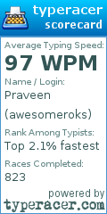 Scorecard for user awesomeroks