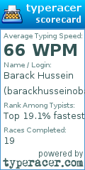 Scorecard for user barackhusseinobama