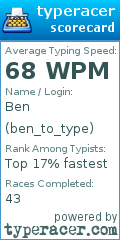 Scorecard for user ben_to_type