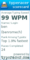 Scorecard for user benromech