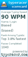 Scorecard for user biased
