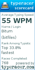 Scorecard for user bitfiles