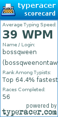 Scorecard for user bossqweenontawp