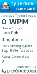 Scorecard for user brightentest