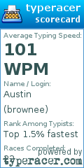 Scorecard for user brownee