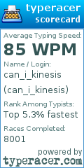 Scorecard for user can_i_kinesis