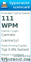 Scorecard for user carme1o
