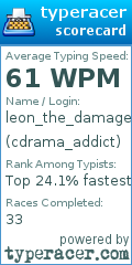 Scorecard for user cdrama_addict