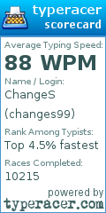Scorecard for user changes99