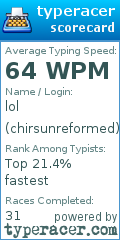Scorecard for user chirsunreformed