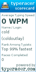 Scorecard for user coldoutlay