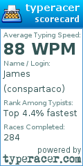 Scorecard for user conspartaco