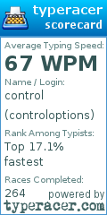 Scorecard for user controloptions