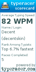 Scorecard for user decentskin