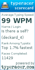 Scorecard for user deckard_4