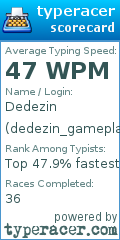 Scorecard for user dedezin_gameplays