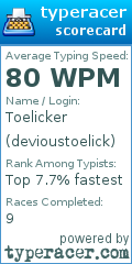 Scorecard for user devioustoelick