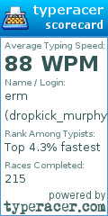 Scorecard for user dropkick_murphy