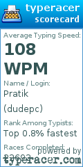 Scorecard for user dudepc