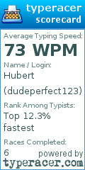 Scorecard for user dudeperfect123