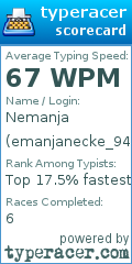 Scorecard for user emanjanecke_94
