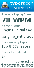 Scorecard for user engine_initialized