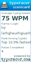 Scorecard for user erhgheuirhgiuerhg