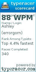 Scorecard for user errorgorn