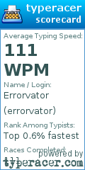 Scorecard for user errorvator