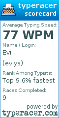 Scorecard for user eviys