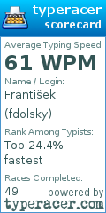 Scorecard for user fdolsky